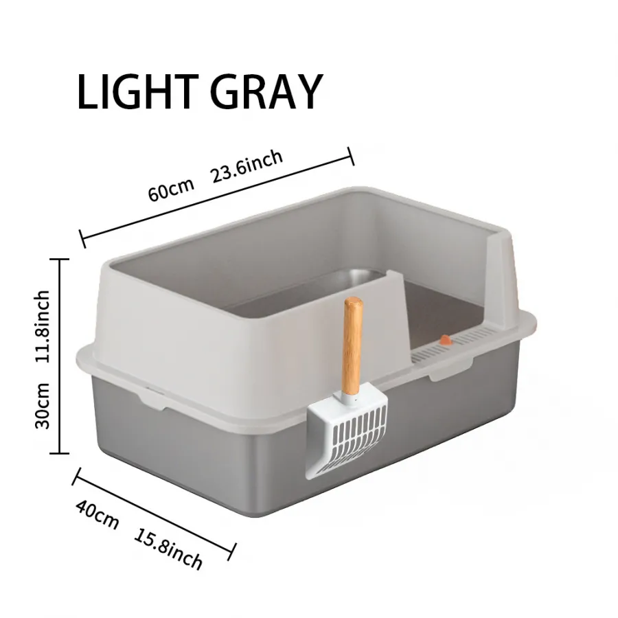 Side-Outlet Semi-Enclosed Cat Litter Box